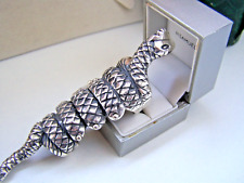 HEAVY 925 SOLID STERLING SILVER FULL FINGER SNAKE COBRA ARMOUR RING SIZE X 11.5