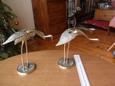 Vintage Brass Crane Stork