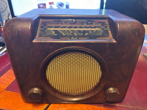 Bush bakelite radio receiver - bakelite,