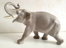 VINTAGE PORCELAIN USSR LOMONOSOV "STANDING ELEPHANT" FIGURINE 