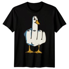 Goose Bird Middle Finger Mens T-Shirt Funny Rude Graphic Tee