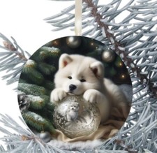 Samoyed Dog Hanging Bauble