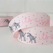 25mm It's A Girl Baby Ribbon
