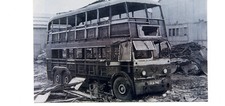 London trolleybus GLB742 being scrapped photo of a photo correspondence on back
