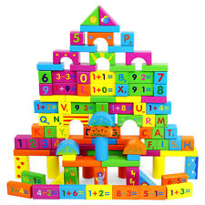 100 Pieces Early Education Building Blocks Kids Wooden Toys Construction Bricks