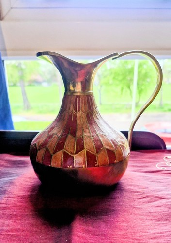 Vintage solid brass - brass, jug