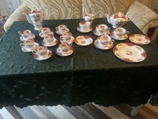 Paragon Rockingham Red 30 Pieces Of Bone China Tea /Demitasse Set Plates Etc
