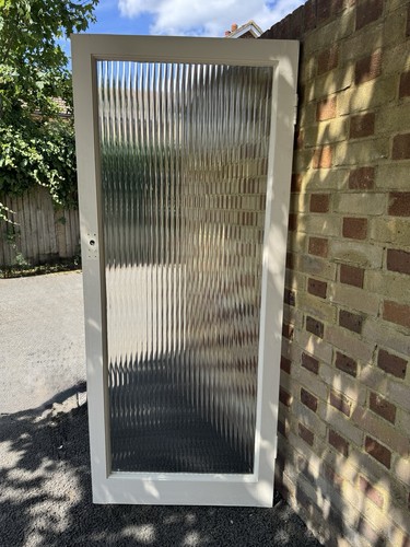 Reclaimed reeded glass door - reclaimed,