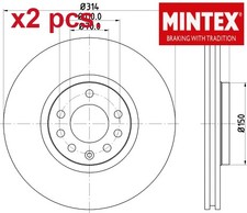X2 PCS FRONT BRAKE DISC SET