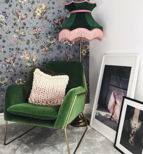 Large green velvet crown lisa - large,