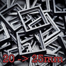 20 to 25mm Square Bases