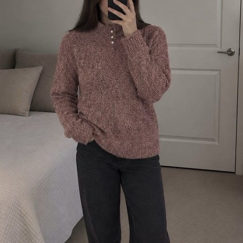 Vintage rose knitted jumper - rose,