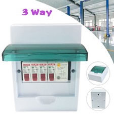 3 Way Shed Caravan Garage Consumer Unit Fuse Box 3 MCB Circuit Breakers Isolator