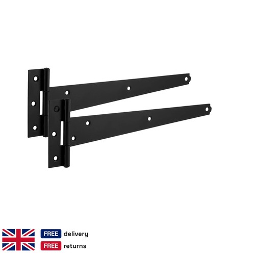300mm black tee hinges - 2x,