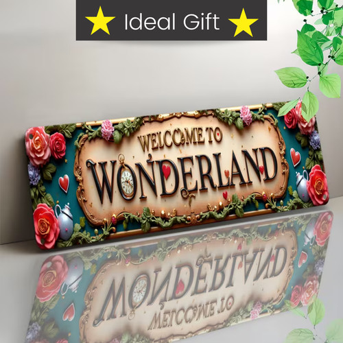 Welcome wonderland sign - 'welcome, wonderland'