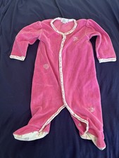 Kissy Kissy Pink Velour Footed