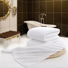 2x White Extra Large Jumbo Bath Sheets & Towels 600GSM 100% Egyptian Cotton
