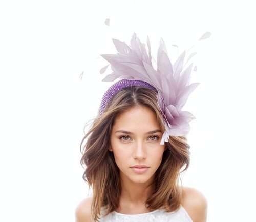 Lavender lilac crystal feather - lavender,