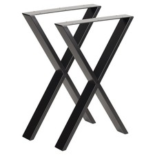 Set of 2 Cross Shape Industrial Metal Table Legs Dining/Office 50cm x 71cm #547