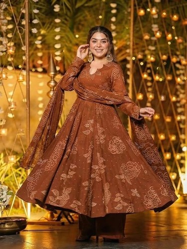 Women rust plus size printed - rust,