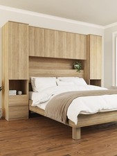 Lisson Overbed Unit New Oak Storage Cabinet Wardrobe Bedside Organiser UK