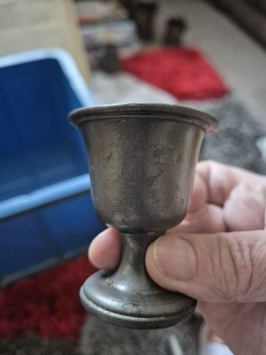 Victorian pewter egg cup - pewter,