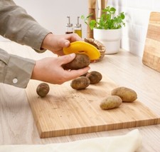 New Ikea UPPFYLLD Vegetable Potato Scrubber, remove soil & dirt, bright yellow