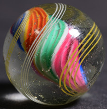 Ridged Solid Core German Handmade Antique Marble Finely Panelled 17.6mm 11/16''