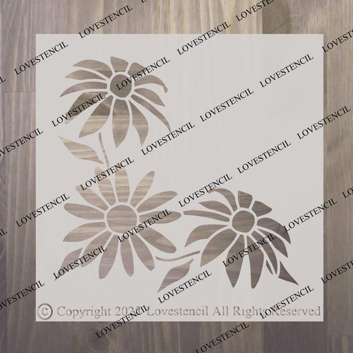 Flower tree corner stencils - flower/tree/corner,