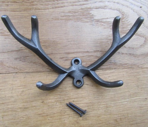 Rustic iron coat hook - , hallway