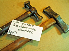 2 X VINTAGE FRENCH METAL WORKERS BLACKSMITH PANEL BEATING HAMMERS NICE OLD TOOLS