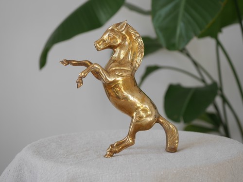 Vintage solid brass rearing - solid,