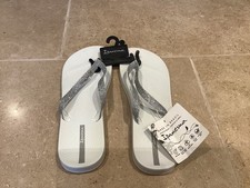 IPANEMA GLITTER  FLIP FLOPS BRAND NEW 41 BRAZIL 43 EU 8-9UK WHITE SILVER