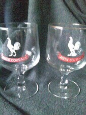 2 JOHN COURAGE STEMMED BEER GLASSES
