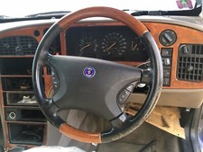 Saab 9000 Aero Cse Cs Cd Anniversary Wood Steering Wheel + Air Bag + Nut Or Bolt