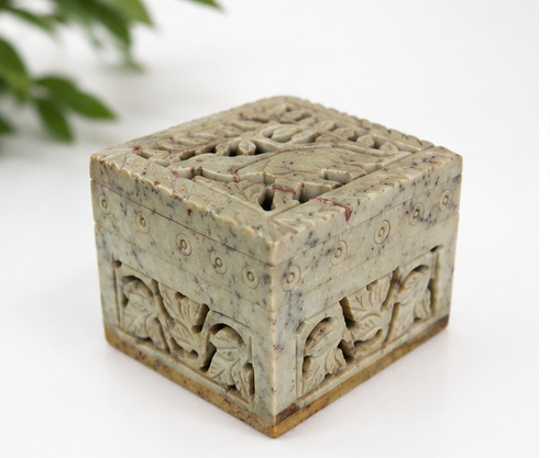 Hand carved soapstone trinket - hand,