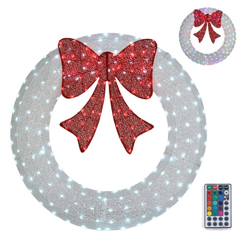 48in pre lit christmas wreath - pre-lit,