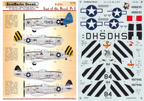Aeromaster decals p 47n - decals, p-47n
