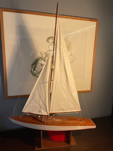 Vintage pond yacht sailing - vintage,