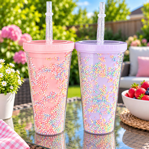 Pastel bead tumbler - pastel, cup