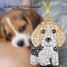 Beagle Dog Pendant Necklace Cute Pet Puppy Animal Choker Memorial Women Jewelry
