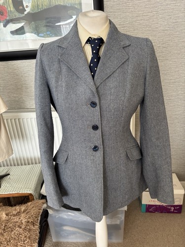 Vintage pale blue herringbone - blue,