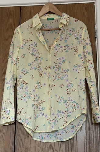 Yellow floral print cotton - yellow,
