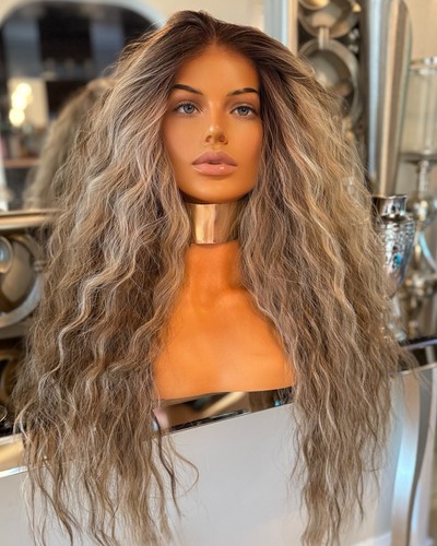 Blonde lace front wig brown - lace,