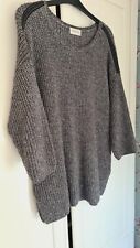 Marks And Spencer Indigo Collection Grey Metallic Scoop Neck Jumper VGC Size 12