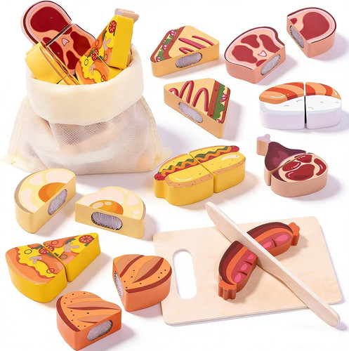 Wooden food for play kitchen - wooden,