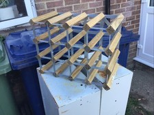 12 Bottle Pine And Metal Wine Rack