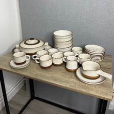Denby Potters Wheel Rust Stoneware Crockery Dinner Set - Bowls Cups Saucer Plate