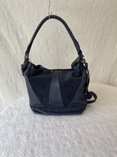 Hotter Blue Leather Bag Suede