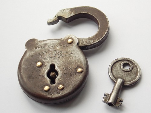 Vintage atlas padlock key - vintage,